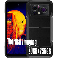 DOOGEE V20 PRO (2023), 5G termoattēlveidošanas kamera, viedtālrunis bez līguma, mobilais tālrunis 20 GB + 256 GB, 64 MP + 24 MP + 16 MP kamera, 6.43 AMOLED FHD+, 6000 mAh akumulators, ūdensizturīgs IP68, NFC FM melns