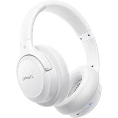 BERIBES Bluetooth austiņas aiz auss, 65 stundu austiņas Bezvadu Bluetooth ar 6 EQ režīmiem, HiFi stereo, iebūvēts mikrofons, salokāmas bezvadu austiņas mobilajiem tālruņiem/iPad/klēpjdatoriem/datoriem (balts)