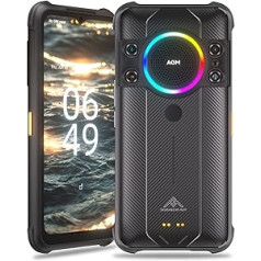 AGM H5 Pro Outdoor Mobile Phone Without Contract, Android 12 Outdoor Smartphone, Helio G85 Octa Core 8GB + 128GB, 20MP Night Vision Camera, 48MP Triple Camera 6.52 Inch FHD+ 7000mAh Battery IP68 Waterproof 4G Mobile phone 20202