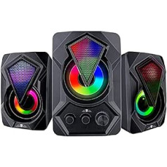 No Fear Speaker Set - 3 Pieces - Luminous - USB Connection - Bluetooth/Aux - Black