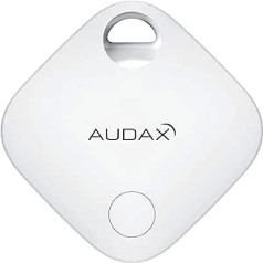 Audax Key Finder, Smart Bluetooth Item Tracker for iPhone, GPS Anti Lost Prevention Locator Tag Device, Wireless Remote Control & Find Keys - White (2023)