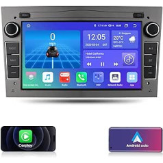 Ossuret Carplay automašīnas radio GPS navigācija ar 7 collu skārienekrānu priekš Vauxhall Corsa Meriva Tigra Twintop Vectra Combo Astra Vivaro Signum Zafra, 6+64GB atbalsts DSP Bluetooth MirrorLink SWC RDS (pelēks)