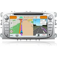 YUNTX Android 12 automašīnas radio priekš Ford Focus/Mondeo/S-Max/Connect (2008-2011) Radio ar GPS Navi-CarPlay/Android Car/Bluetooth 5.0/DAB/USB/WiFi/4G/Mirrorlink bezmaksas kamera + Canbus + MIC- 2 DIN IPS 7 collas