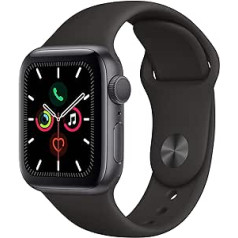 Apple Watch Series 5 40 mm (GPS) — Aluminiumgehäuse Space Grau Schwarz Sportarmband (Generalüberholt)