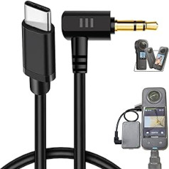 Honbobo mikrofona audio kabeļa audio adaptera kabeļa piederumi priekš Insta360 X3/Insta360 ONE X2/Insta360 ONE RS 1 collu 360 izdevums