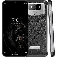 (2019) OUKITEL K12 Android 9.0 Smartphone Without Contract with 10000 mAh Solid Battery, 6.3 Inch Water Drop FHD+ Display Mobile Phone, Helio P35 Octa-Core 2.3 GHz 6 GB + 64 GB, Quick Charge, L eder+Metal All design, NFC