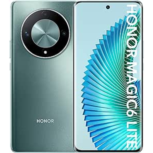 HONOR Magic6 Lite 5G viedtālrunis 8+256GB, 120Hz 6,78 collu AMOLED, 108MP trīskāršā aizmugurējā kamera, Android 13, divas SIM kartes, Google Play, NFC, zaļš