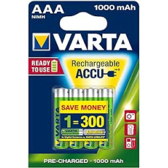 Varta uzlādējams AAA 1,2 V NiMH 1000 mAh 4 gab.