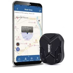 TKMARS GPS izsekotājs Mini GPS izsekotājs automašīna, spēcīga magnētiska ūdensnecaurlaidīga ar vairāku trauksmes signālu bezmaksas lietošanu gaidstāves režīmā līdz 32 dienām