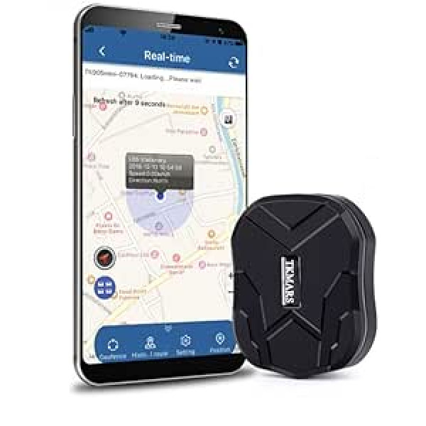 TKMARS GPS izsekotājs Mini GPS izsekotājs automašīna, spēcīga magnētiska ūdensnecaurlaidīga ar vairāku trauksmes signālu bezmaksas lietošanu gaidstāves režīmā līdz 32 dienām