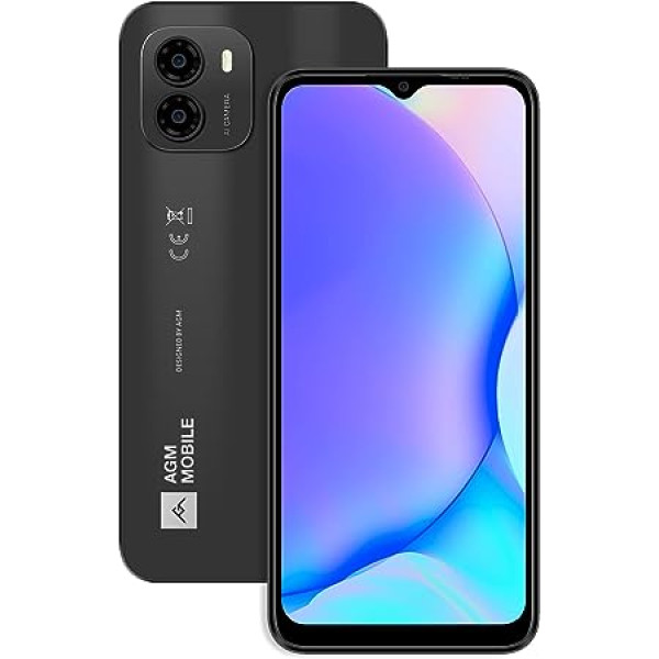 AGM Note N1 viedtālrunis bez līguma (2023), Android 13 mobilais tālrunis, 8 GB + 128 GB, dubultā 50 MP kamera + 2 MP mikrokamera, 6,52 collu HD+, 4900 mAh akumulators, 4G divu SIM kartu mobilais tālrunis, seja