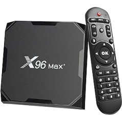 X96 Max Plus Smart TV Box 4GB 32GB Android TV Box 9.0 Amlogic S905X3 Quad Core Media Box, Support 4K/3D/2.4 & 5G WiFi/BT 4.0/HDMI 3.0 Lan Smart Media Player with Remote Control