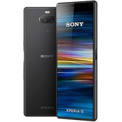 Sony Xperia 10 viedtālrunis, 15,24 cm (6 collas) 21:9 Full HD+ displejs, 64 GB atmiņa, divas SIM kartes, dalīts ekrāns, Android 9, melns