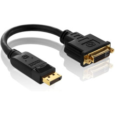 PureLink PureInstall PI170 sertificēts DisplayPort–DVI adapteris/DisplayPort vīrs uz DVI-D (24+5) Sieviešu viena saite 0,1 m