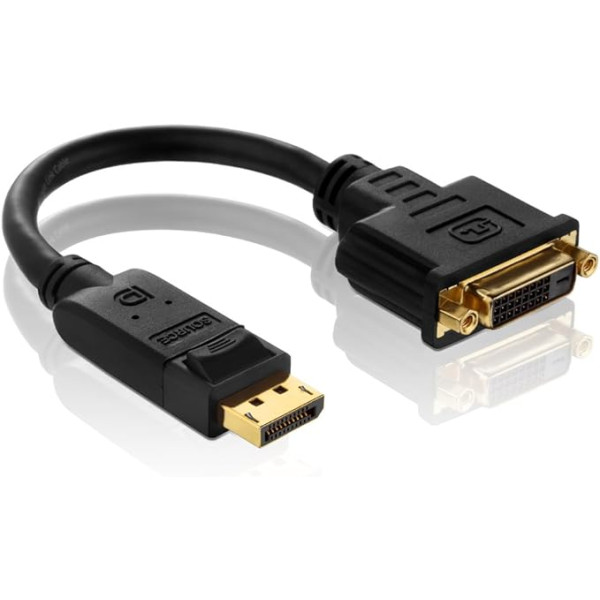 PureLink PureInstall PI170 sertificēts DisplayPort–DVI adapteris/DisplayPort vīrs uz DVI-D (24+5) Sieviešu viena saite 0,1 m