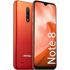 Ulefone Note 8 mobilais tālrunis bez līguma lēts — viedtālruņa 3 in-1 slots 2+16 GB atmiņa 5 MP galvenā kamera 5,5 collu ekrāns 2700 mAh akumulators, sejas ID/GPS/WiFi/divu SIM kartes mobilais tālrunis (oranžs)