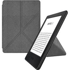 MyGadget Origami futrālis Amazon Kindle Paperwhite 7. paaudzei (līdz 2017. gadam — 6 collas) - Mākslīgā āda - Automātiskā miega/pamošanās funkcija - Pelēks apvelkams futrālis