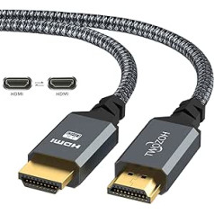 Twozoh 4K HDMI Cable 10 m, High-Speed 60 HZ Braided HDMI to HDMI Cable 2.0 Compatible with PS3, PS4, PC, Projector, 4K UHD TV/HDTV, Xbox