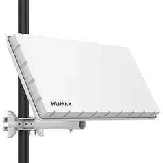 HUMAX Flat H39D2 SAT plakana antena 2 abonentiem, ar dubultu LNB — SAT plakana antena ar kronšteinu sienai vai stabam, salīdzināma ar 60 cm SAT bļodu, balts