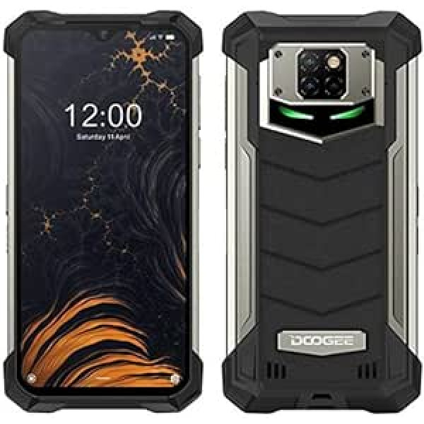 DOOGEE S88 PRO 10000 mAh akumulators, āra viedtālrunis bez SIL, astoņkodolu 6GB + 128GB Android 10, 21MP četru kameru, 6,3 collu FHD + Corning Gorilla Glass, bezvadu uzlāde, IP68 robusts mobilais tālrunis