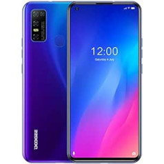 Viedtālrunis bez līguma, mobilais tālrunis Doogee N30 (4 GB + 128 GB), Android 10, 6,55 collu HD+ perforēts ekrāns, divas SIM kartes + speciāla SD karte 256 GB, akumulators 4500 mAh, 16 MP AI, GPS