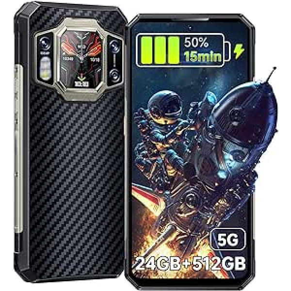 OUKITEL WP30 Pro Outdoor Mobile Phone 5G - 24+512GB Dimensity 8050 Outdoor Smartphone bez līguma, 11000mAh/120W, 108MP + 20MP Night Vision, 6,78 collu FHD+ 120Hz Dual 1 Display, IP68 Android