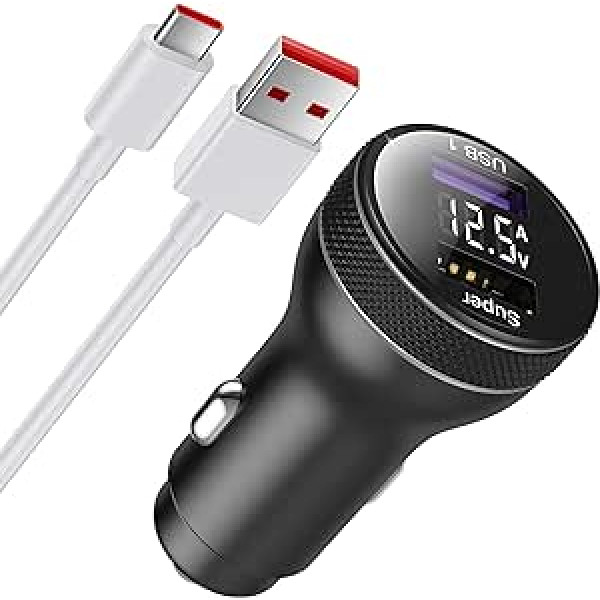 67 W cigarešu šķiltavas USB lādētājs Xiaomi Turbo Charge, USB automašīnas lādētājs Dual Port with USB Type C lādēšanas kabeļa automašīnas lādētājs Mi 13 Ultra 12 11T Pro Redmi Note 12 Pro 12s 11 Pro 11s