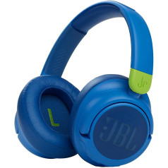 JBL JR 460 NC — uz ausīm pieliekamas austiņas ar trokšņu slāpēšanu bērniem zilā krāsā — ar JBL drošu skaņu drošai klausīšanās priekam — līdz pat 30 stundām mūzikas atskaņošanas