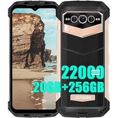 DOOGEE VMAX (2023) 5G viedtālrunis bez līguma, 22 000 mAh akumulators, 20 GB + 256 GB, 1080 Octa Core izmērs, 108 MP kamera (20 MP infrasarkanais) + 16 MP + 32 MP, Android 12 6,58 collu mobilais tālrunis.