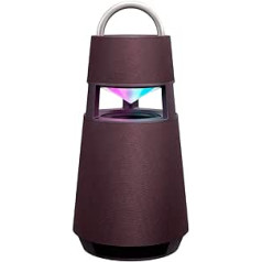 LG XBOOM 360 RP4 portatīvais Bluetooth skaļrunis (120 vati, 360 grādu skaņa, apgaismojums), bordo sarkans