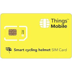 IOT/M2M SIM karte viedajai velosipēda ķiverei/viedriteņu ķiverei/Things Mobile — Things Mobile — globālā tīkla pārklājums, vairāku pakalpojumu sniedzēju tīkls GSM/2G/3G/4G, bez fiksētām izmaksām. 10 € iekļauts kredīts