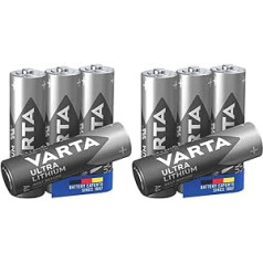 VARTA 4 x Ultra Lithium 1,5 V AA akumulatori, kas ir ideāli piemēroti digitālajām kamerām, rotaļlietām, GPS ierīcēm, sportam un lietošanai ārpus telpām (2 iepakojumā)