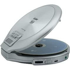 Soundmaster CD9220SI Portatīvais CD atskaņotājs MP3 Akumulatora uzlādes funkcija Audiogrāmata Funkcija Discman CD Walkman Austiņas iesk.