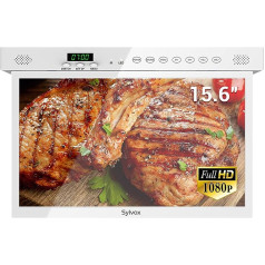 SYLVOX 15,6 collu virtuves televizors, Android Smart TV, iebūvēts Google Play veikals, DVB-T2/S2 HDMI, atbalsta Bluetooth un 5GWiFi, laika funkcija, Full HD televizors virtuvei