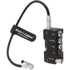 Breakout B-Box for Red Komodo Camera EXT-9-Pin to Run-Stop|Timecode|CTRL|5V USB|Genlock BNC Splitter Box Black Alvin's Cables with Straight to Right Angle Cable