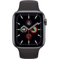 Apple Watch Series 5 40 mm (GPS + Cellular) — Aluminiumgehäuse Space Grau Schwarz Sportarmband (Generalüberholt)