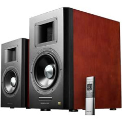 EDIFIER AIRPULSE A300 - 2.0 Studio Monitors (160W) with Bluetooth V5.0 (aptX), Ribbon Horn Tweeter for Precise and Clearest Highs, Versatile Connection Options, Includes Remote Control