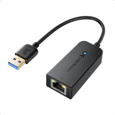 Kabelis ir svarīgs 2 pakešu USB Gigabit Ethernet adapteris (USB tīkla adapteris, USB LAN adapteris 3.0, USB Ethernet adapteris USB 3.0) — 10/100/1000 Mbps Ethernet tīkls melnā krāsā