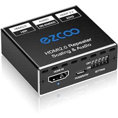 HDMI 2.0 audio nosūcējs, atbalsta 4K 60 Hz 4:4:4, HDCP 2.2, 18 Gbit/s Dolby Vision HDR, DE-Embed SPDIF Optical 5.1CH + 3.5 mm Stereo L/R Audio Breakout, Dolby Digital Audio, EDID pārvaldība, Mērogošana