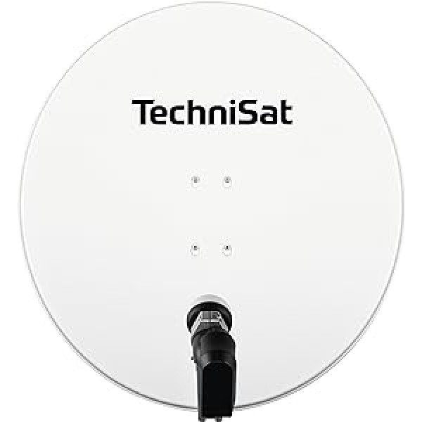 TechniSat SATMAN 850 PLUS - Satellitenschüssel für 4 Teilnehmer (85 cm Sat Spiegel ar Masthalterung und 40mm Universal-Quattro-Switch-LNB) polarweiß