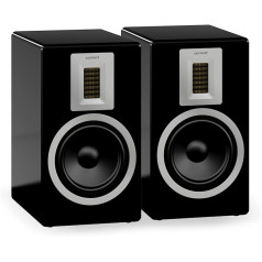 sonoro Orchestra HiFi Bookshelf Speakers Pair (2-Way Bass Reflex, Wooden Housing, Perfect Addition Maestro) Design Speaker Boxes, Black