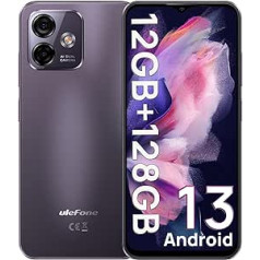 Ulefone Note 16 Pro Android 13 viedtālrunis bez līguma 128 GB + 12 GB 50 MP kamera 6,52 collu astoņkodolu mobilais tālrunis bez līguma, 4400 mAh mobilais tālrunis bez bloķēšanas 4G divu SIM kartu GPS OTG violets