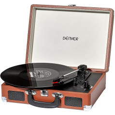 Denver VPl-120BT vinila ierakstu atskaņotājs ar Bluetooth, USB, ierakstīšana MP3, AUX IN tālrunim/planšetdatoram, RCA izeja, stereo skaļruņi - brūns