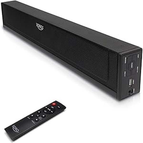 XORO HSB 50 V2 TV Soundbar ar 25 vatu jaudu, Bluetooth skaļrunis, USB multivides atskaņotājs, līnijas ieeja, optiskā un koaksiālā audio ieeja, iespējams piestiprināt pie sienas