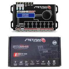 1 x STETSON STX2848 8 kanālu digitālais audio procesors LCD displejs 2 audio ieejas 8 neatkarīgas izejas automašīnai