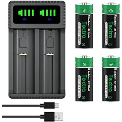 DuraPro 4 x Battery N izmēra akumulatori + LED USB lādētājs LR1, LR01, 4901, 4001, MX9100, 910A, E90