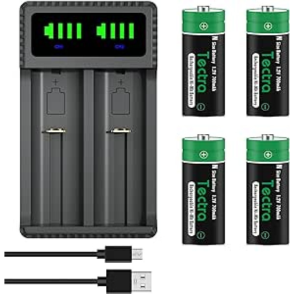 DuraPro 4 x Battery N izmēra akumulatori + LED USB lādētājs LR1, LR01, 4901, 4001, MX9100, 910A, E90