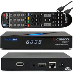 Octagon SFX6008 IP Full HD H.265 HEVC, E2 Linux televizora pierīce un viedā interneta TV uztvērējs, satelīta uz IP TV klientu atbalsts, DLNA, YouTube, tīmekļa radio, HDMI, melns