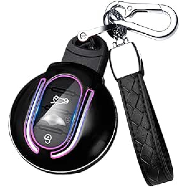 HIBEYO Smart Car Key Case Piemērots Mini aizsargmaciņam Mini F54 F55 F56 F57 F60 Cooper Clubman Convertible Cover Cover Key Case Tālvadības pults atslēgu kārba melna