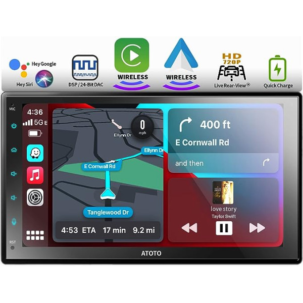 Atoto SA102 digitālo multivides uztvērējs - CarPlay un Android Car